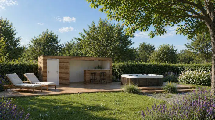 Vue extérieure du Pool House Laguna Maison ECO 3